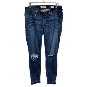 Madewell Dark Blue Distressed Skinny Jeans